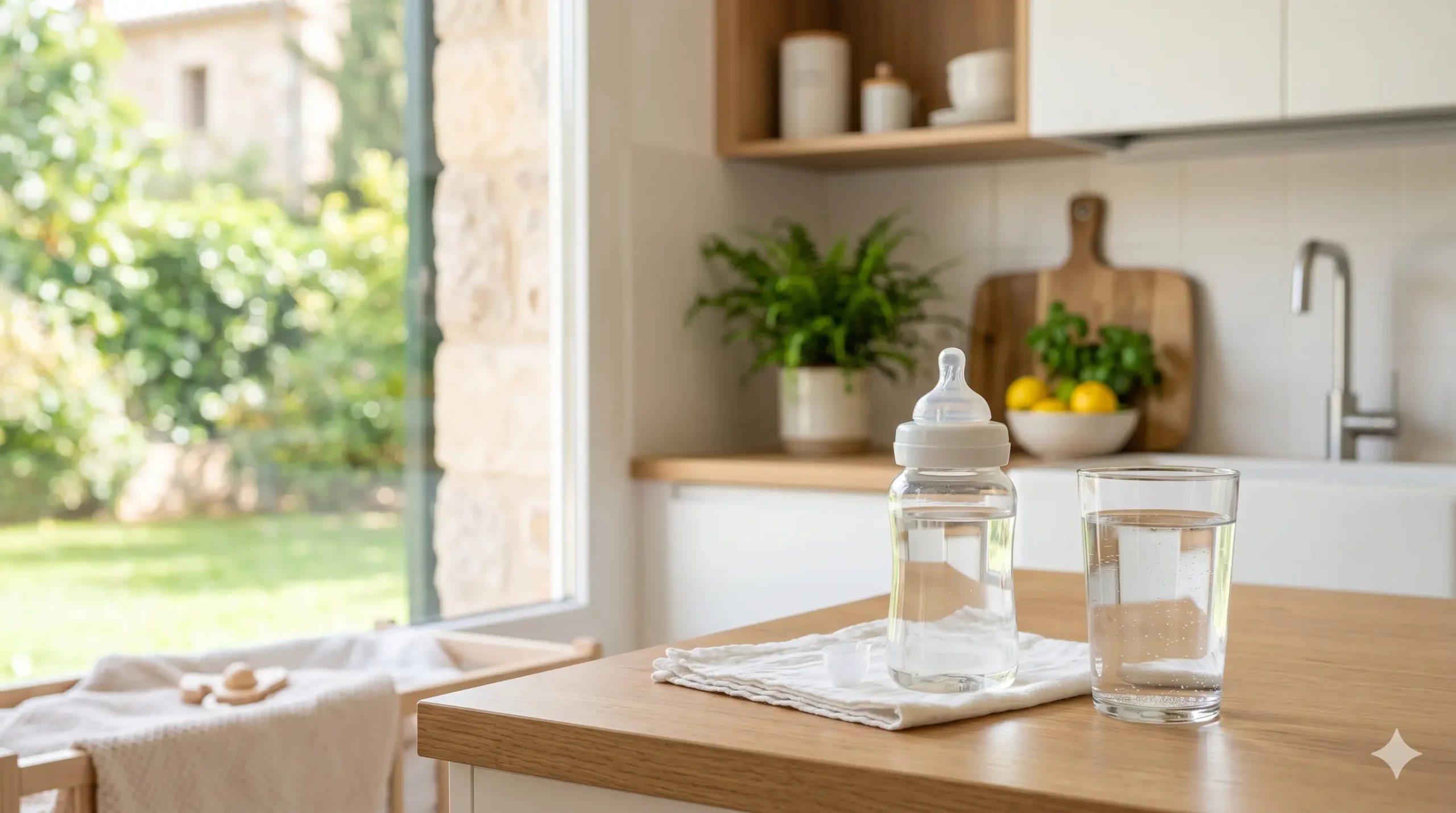 Agua segura para preparar biberones de bebé en casa
