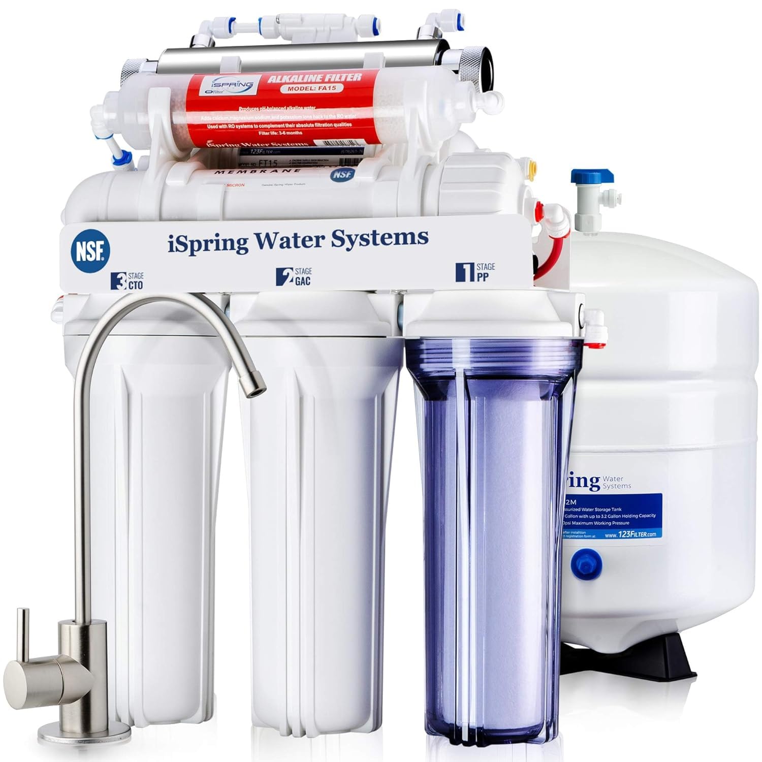 Sistema iSpring RCC7AK-UV de ósmosis inversa con luz UV y remineralización