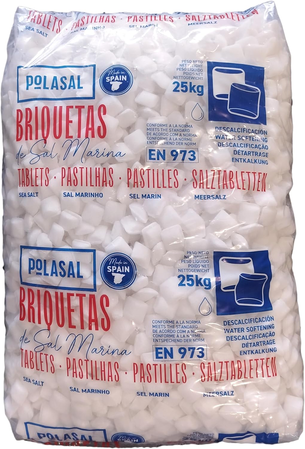 Saco de sal compactada Polasal de 25 kg para descalcificadores