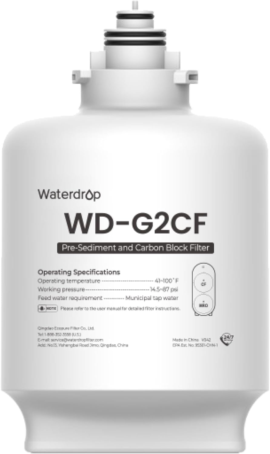 Waterdrop WD-G2CF filtro de recambio para el sistema G2P600