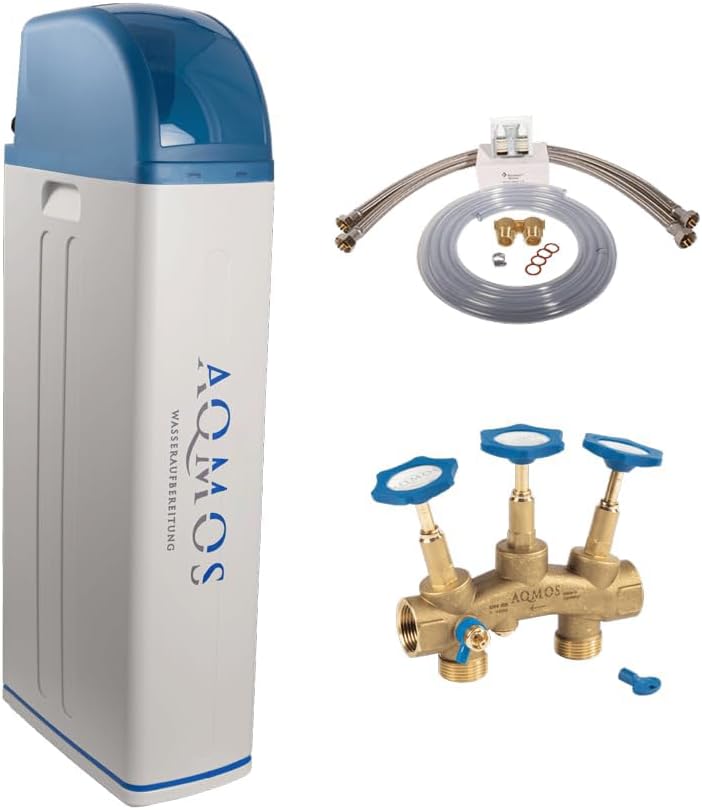 Descalcificador Aqmos R2D2-72 con kit de conexión de una pulgada