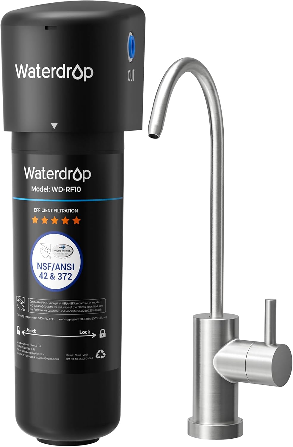 Waterdrop 10UB con filtro bajo fregadero y grifo dedicado