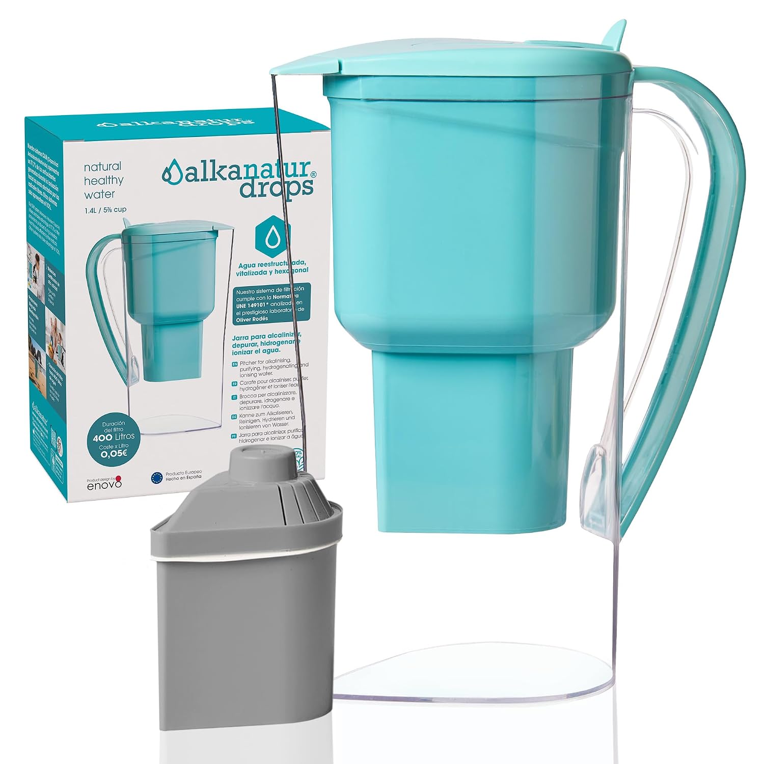 Alkanatur Drops jarra filtradora 1,4 litros con filtro de zeolita