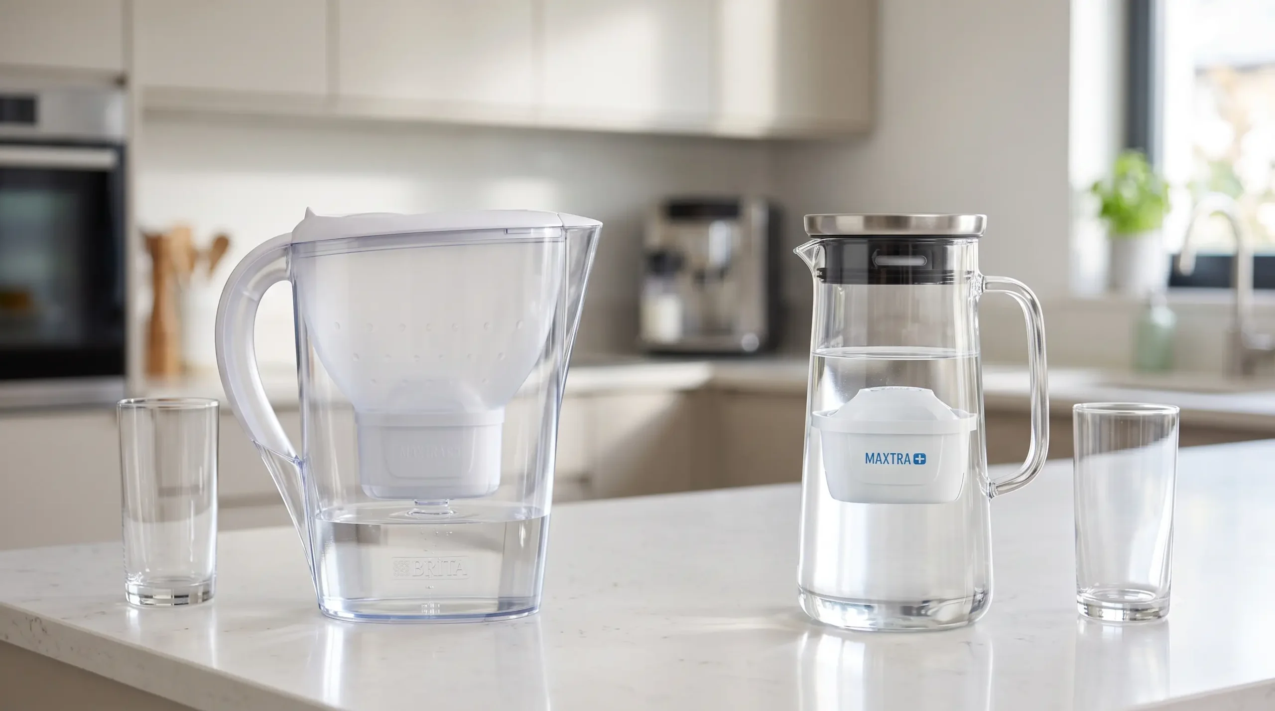 Comparativa de jarras BRITA Marella XL y BRITA Glass